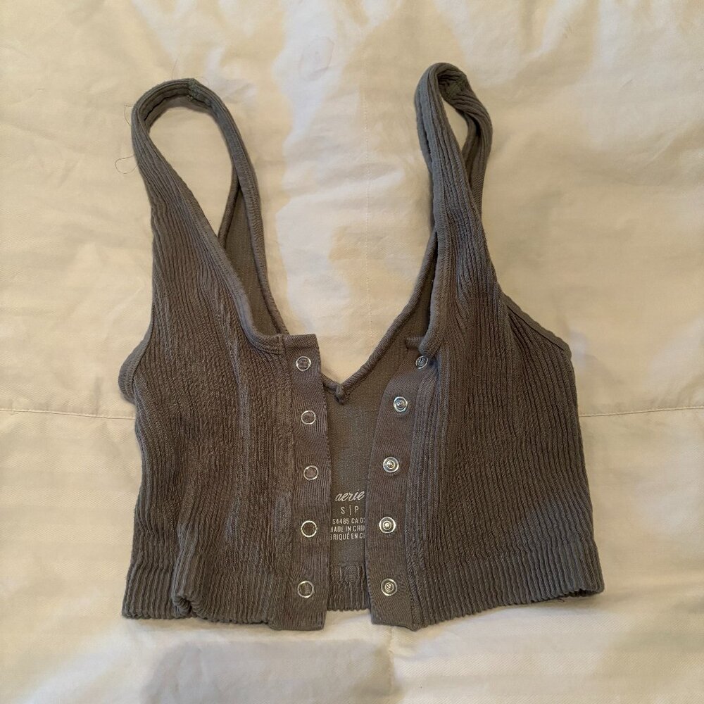 Aerie- Button Low Cut Tank